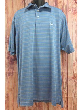 Southern Marsh Striped Polo 2XL Blue & Yellow Comfort Fit